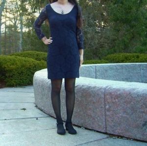 Hollister Navy Blue Lace Bodycon Dress Size Small